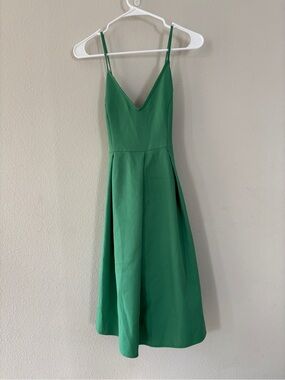 Elia Cher Green Crisscross Back Midi Dress Size S